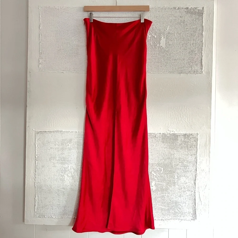 Superdown Red ‘Calla’ Satin Skirt